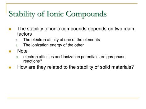 stability of ionic compounds